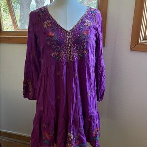 Johnny Was Violet Boho Embroidered Dress